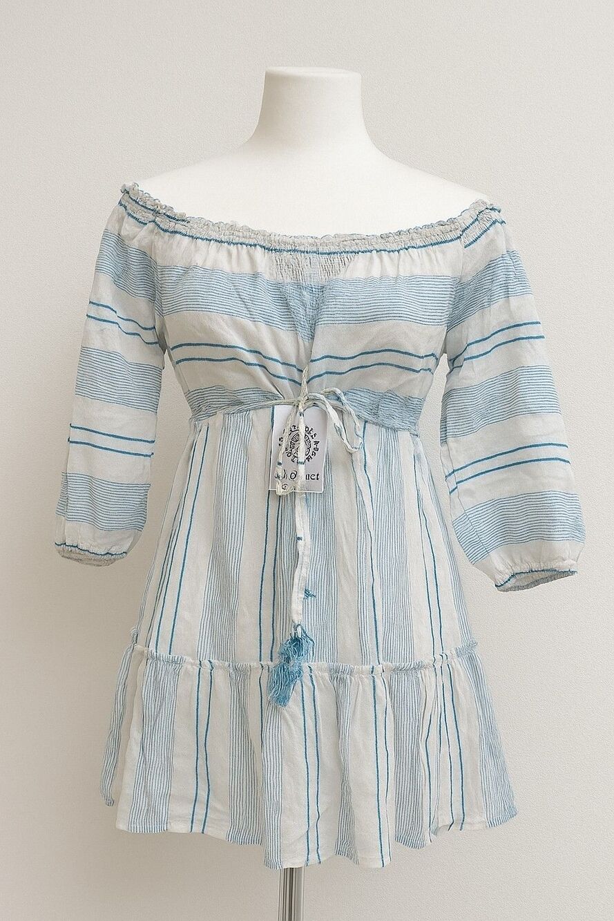 Blue island Beach Dress 100% Cotton Size S New with Tags